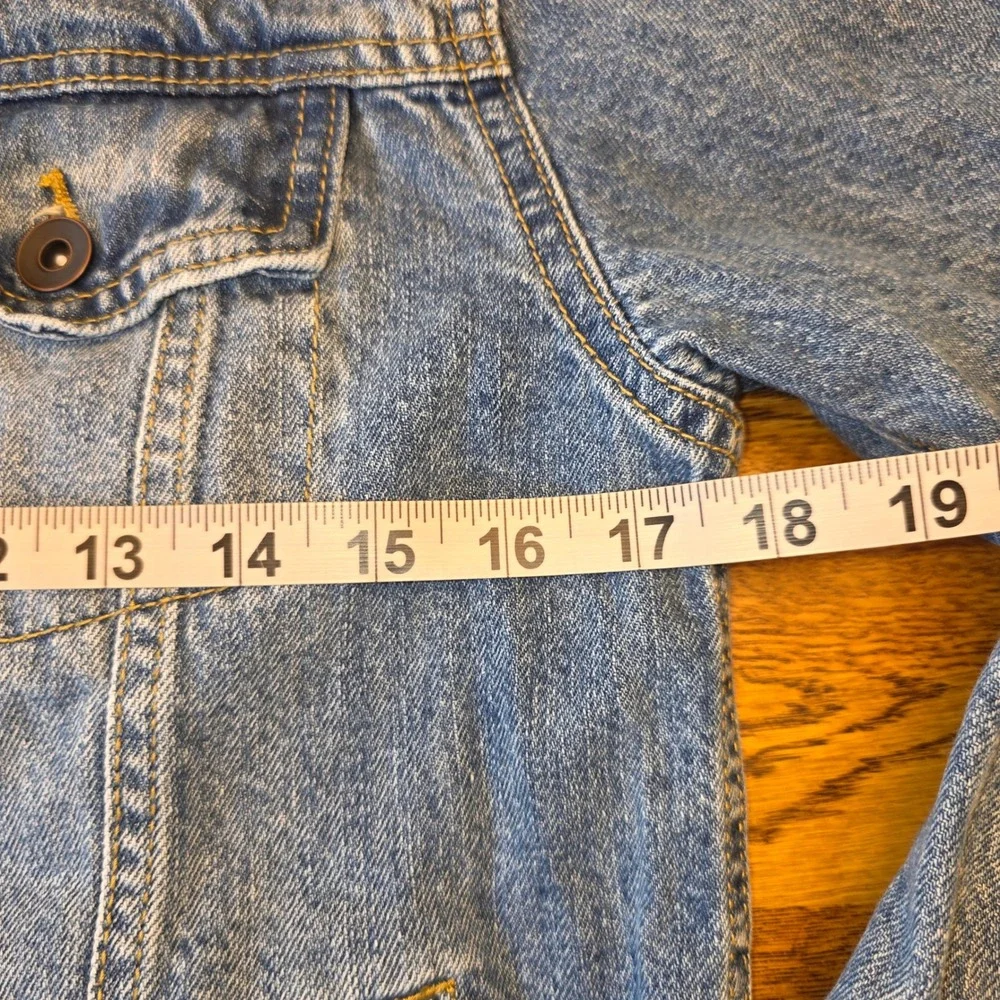 The Childrens Place‎ Kids Denim Trucker Jacket Medium Wash Blue Jean Coat Size L